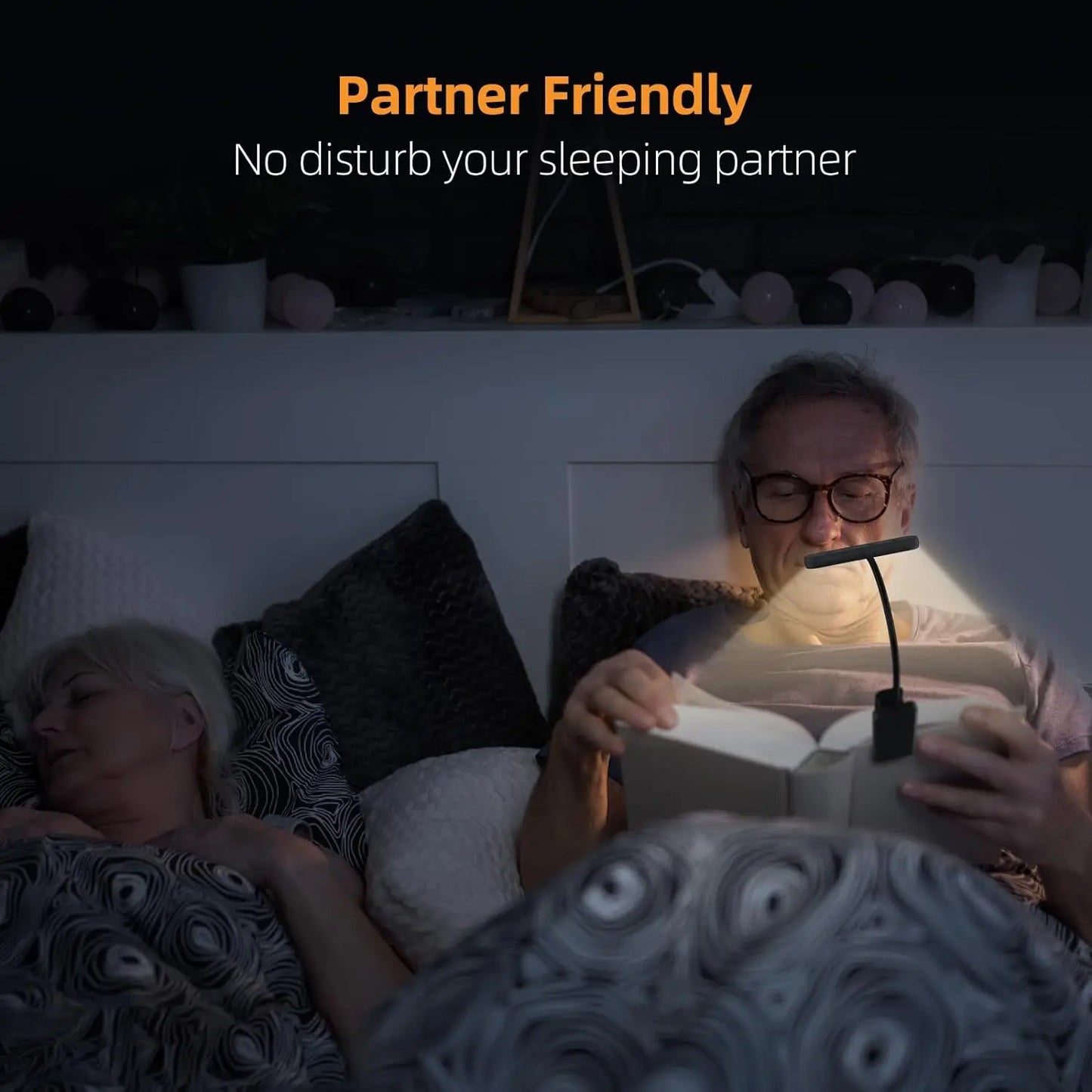 📖 14 LEDs Rechargeable Book Light – Dimmable, Flexible & Portable Reading Lamp