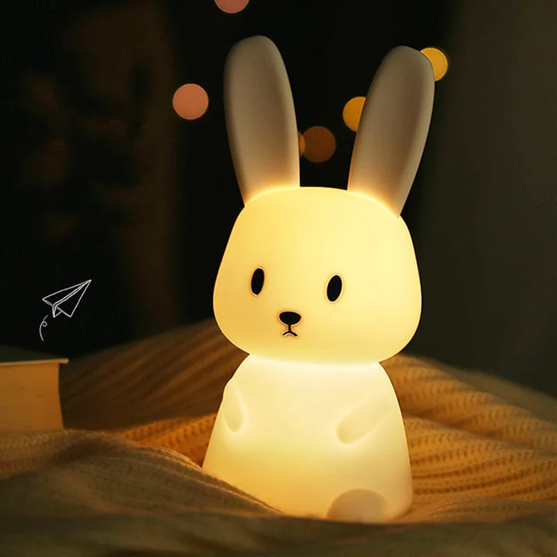 GlowBunny ™ Touch Night Light - Soft Silicone Rabbit Lamp se 7 barvami a časovač pro děti a dětské pokoje