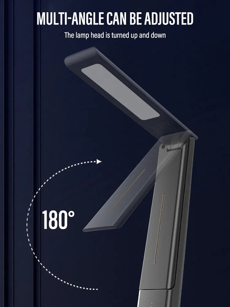 Skládací LED stolní lampa-USB dobíjecí dotyková ovládání, ochrana očí, stmívatelné 3-barevné světlo pro studium, kancelář a lůžko