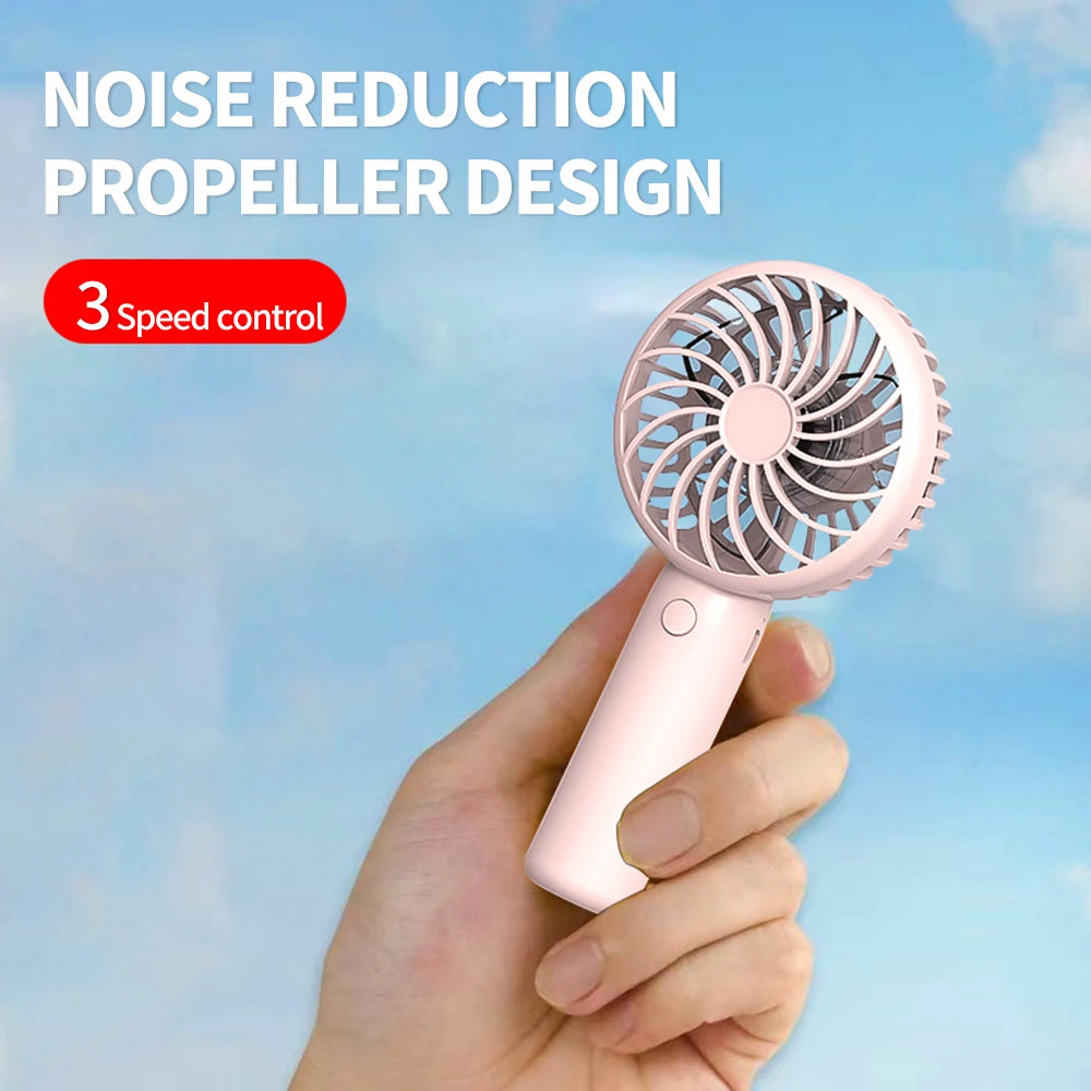 Mini přenosný ruční ventilátor - USB dobíjecí a tichý společník chlazení