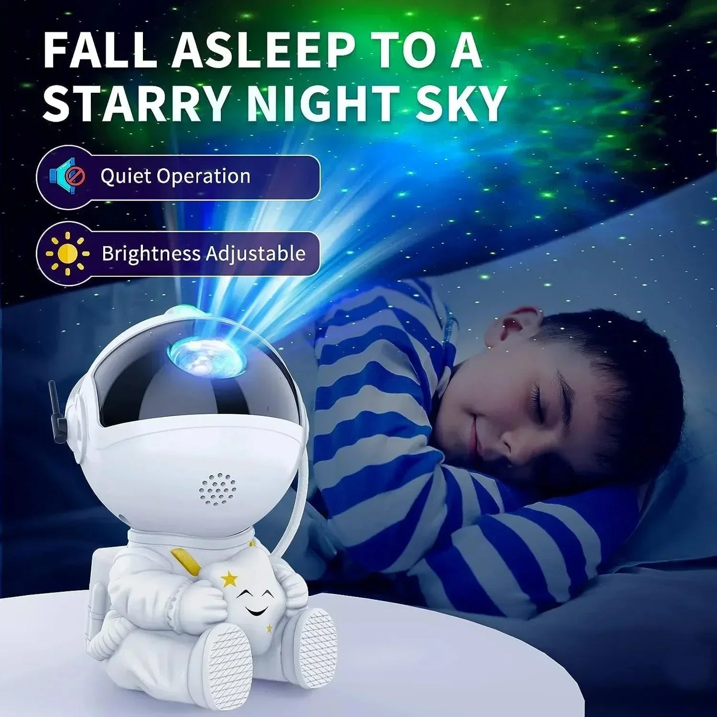 🌌 <tc>Lunvail</tc>™ 宇宙飛行士ギャラクシースタープロジェクター – 子供と大人のための宇宙をテーマにしたナイトライト