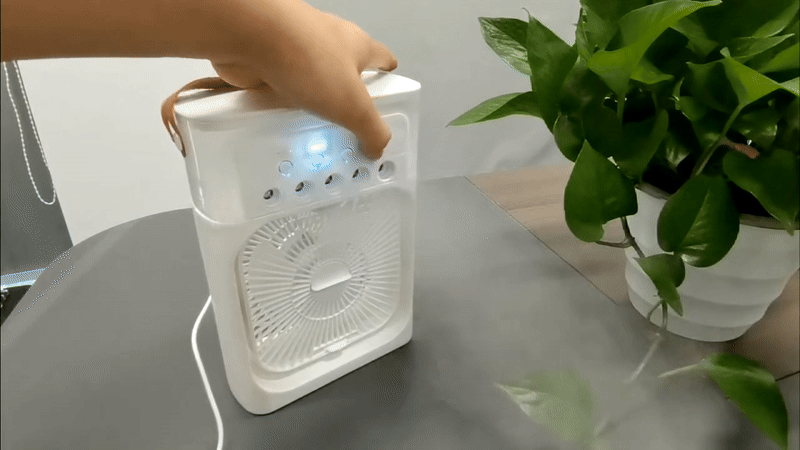 3-in-1 Portable Air Cooler Fan – LED Night Light, Humidifier & USB-Powered Mini AC