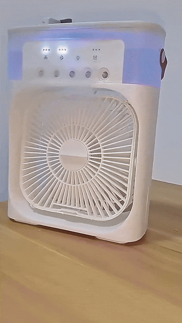 3-in-1 Portable Air Cooler Fan – LED Night Light, Humidifier & USB-Powered Mini AC