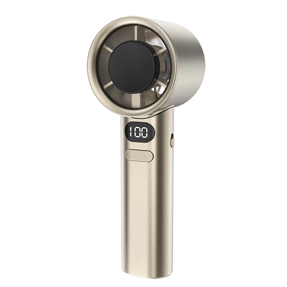 🚀 Fan Mini Bladeless Mini Luas-USB Rechargeable, Ultra-Quiet, Dlúth