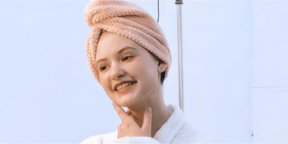 Lunvail™ソリッドカラーヘアタオルラップ - 高速乾燥と縮れ制御用の超吸収性テクスチャーキャップ