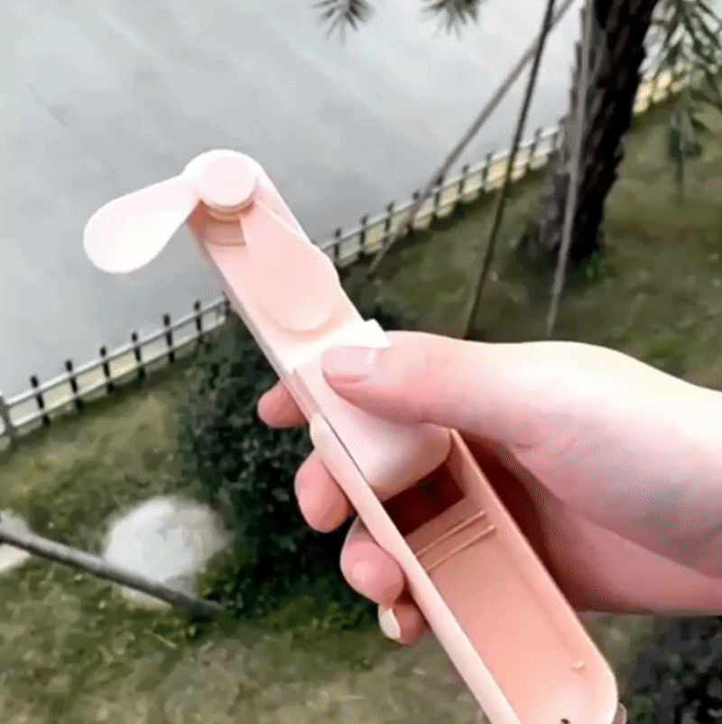 lunvail™ポータブルミニUSB充電式ハンドヘルドファン -  3速、折りたたみ式、旅行準備