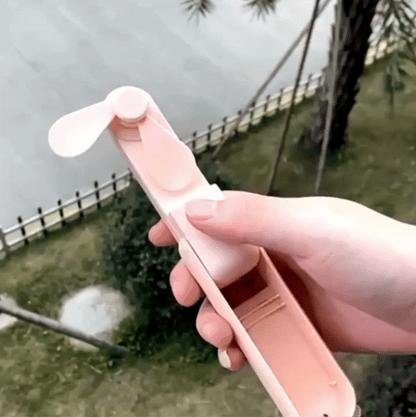 lunvail™ポータブルミニUSB充電式ハンドヘルドファン -  3速、折りたたみ式、旅行準備