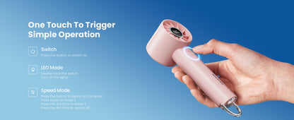 GAIATOP Portable Mini Fan with LED Display & Flashlight – 3 Speeds, USB Rechargeable, Handheld & Desktop Cooling