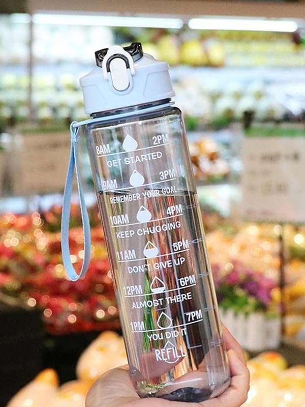Lunvail ™ 800 ml láhve sportovní vody-láhev bez úniku BPA s časovým označením pro fitness, cestování a denní hydrataci