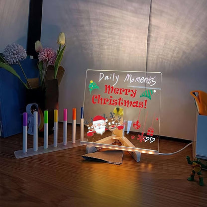 🖍️ Tee-se-itse LED-akryylinen viestitaulun yövalo – hauska, luova ja muokattavissa!