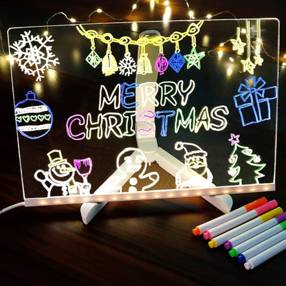 🖍️ Tee-se-itse LED-akryylinen viestitaulun yövalo – hauska, luova ja muokattavissa!