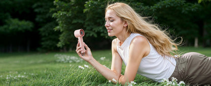 GAIATOP Portable Mini Fan with LED Display & Flashlight – 3 Speeds, USB Rechargeable, Handheld & Desktop Cooling