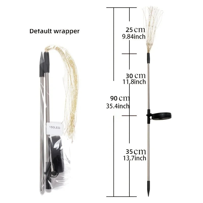 <tc>Lunvail</tc>™ Feu d'artifice solaire – Lampe d'extérieur à 200 LED en fil de cuivre pour jardin, mur, terrasse et événements