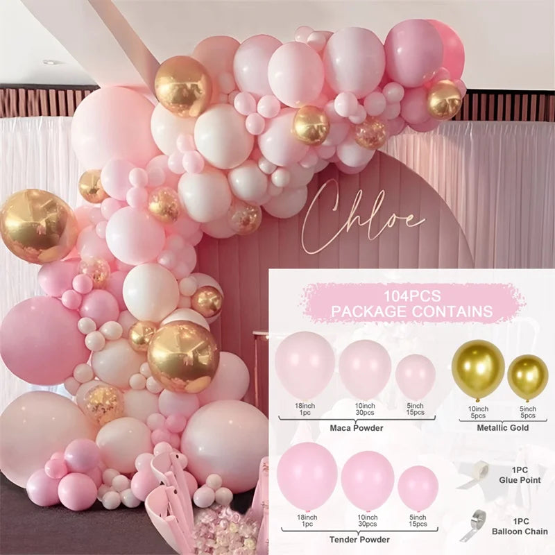 バルーンガーランドアーチキット - 女の子のための誕生日パーティーの装飾、ベビーシャワー、結婚式、イベントの背景の装飾