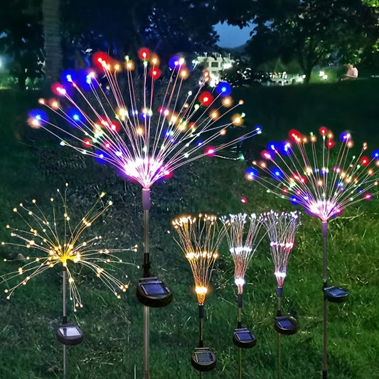 LUNVAIL ™ Solar Fireworks Light - 200 LED Outdoor Copper Wire Holiday Lamp för trädgård, vägg, uteplats och evenemang