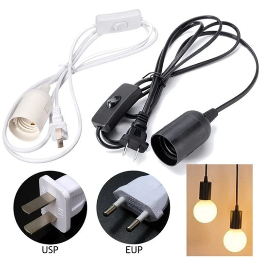 Soicéad lampa plug-in E27 le lasc & corda 1.8m