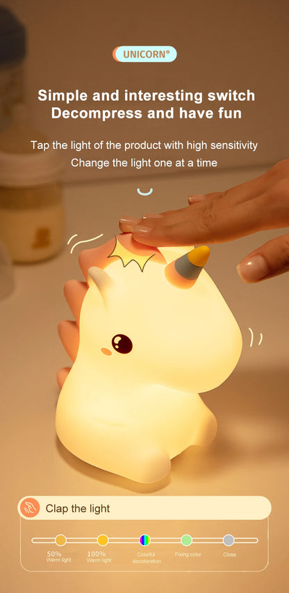 🦄 Veilleuse LED en silicone Licorne
