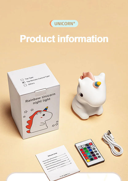 🦄 Veilleuse LED en silicone Licorne