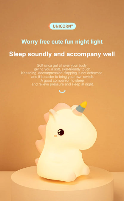🦄 Veilleuse LED en silicone Licorne