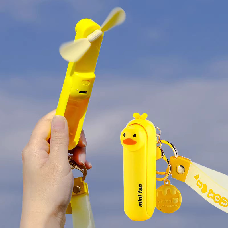 lunvail™かわいいミニポータブルファン - 折りたたみ可能、USBリカルゲイ可能、3速