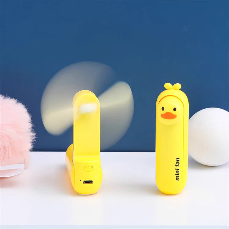 lunvail™かわいいミニポータブルファン - 折りたたみ可能、USBリカルゲイ可能、3速