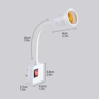 E27 Plug-in LED Light Socket s přepínačem-360 ° rotující držák lampy pro použití a výstupní použití | EU/US Plug