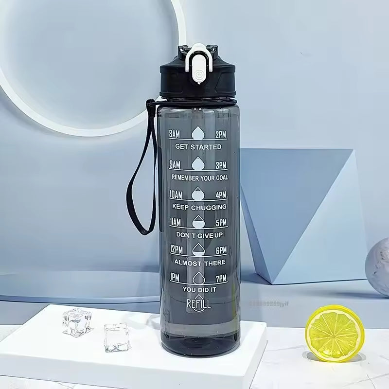 Lunvail ™ 800 ml láhve sportovní vody-láhev bez úniku BPA s časovým označením pro fitness, cestování a denní hydrataci