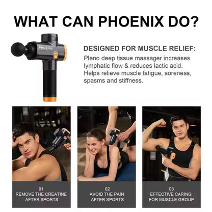 Phoenix A2ディープティッシュマッサージガン - ポータブルハンドヘルドマッスルリラクゼーションバイブレーター