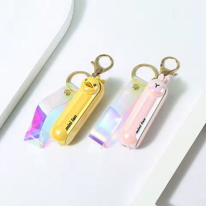 lunvail™かわいいミニポータブルファン - 折りたたみ可能、USBリカルゲイ可能、3速