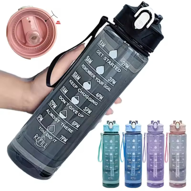 Lunvail ™ 800 ml láhve sportovní vody-láhev bez úniku BPA s časovým označením pro fitness, cestování a denní hydrataci