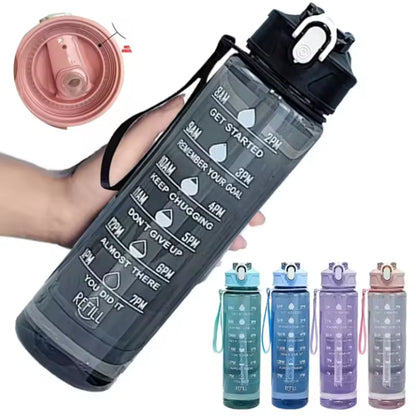 Lunvail ™ 800 ml láhve sportovní vody-láhev bez úniku BPA s časovým označením pro fitness, cestování a denní hydrataci