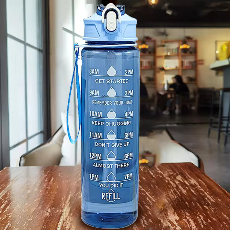 Lunvail ™ 800 ml láhve sportovní vody-láhev bez úniku BPA s časovým označením pro fitness, cestování a denní hydrataci
