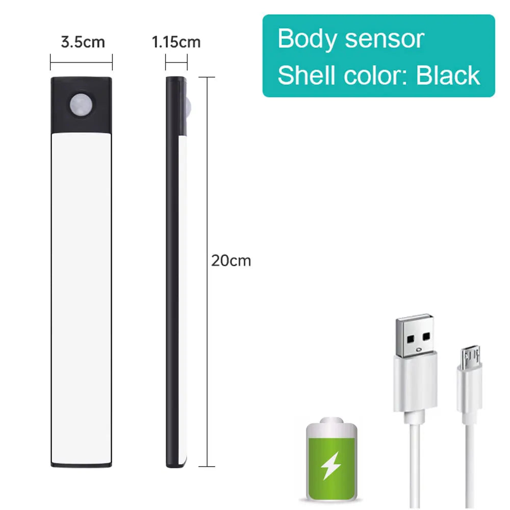 <tc>Lunvail</tc>™ 3-in-1 bewegingssensor LED-lamp – USB oplaadbare kast-, wand- en wandlamp (10–50 cm)