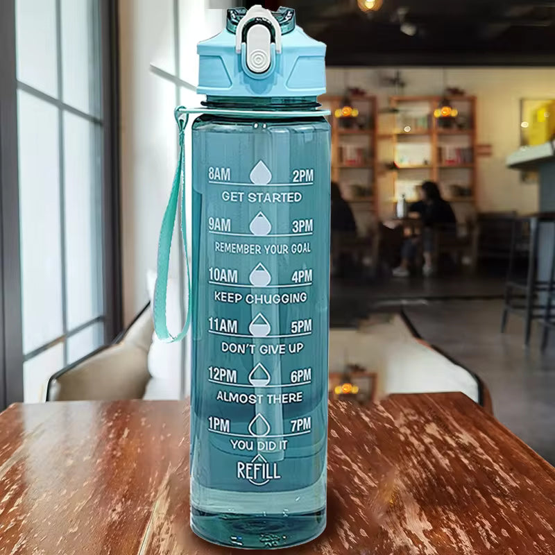 Lunvail ™ 800 ml láhve sportovní vody-láhev bez úniku BPA s časovým označením pro fitness, cestování a denní hydrataci