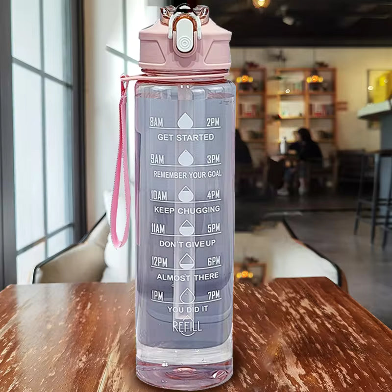 Lunvail ™ 800 ml láhve sportovní vody-láhev bez úniku BPA s časovým označením pro fitness, cestování a denní hydrataci