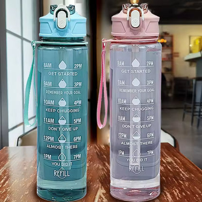 Lunvail ™ 800 ml láhve sportovní vody-láhev bez úniku BPA s časovým označením pro fitness, cestování a denní hydrataci