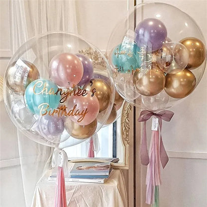 🎈 <tc>Lunvail</tc>™ Balúin BOBO Trédhearcacha – 10 bpíosa Balúin Mboilgeog Glan (8–24 Orlach)