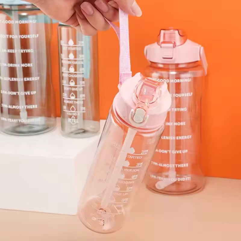 Lunvail ™ 800 ml láhve sportovní vody-láhev bez úniku BPA s časovým označením pro fitness, cestování a denní hydrataci