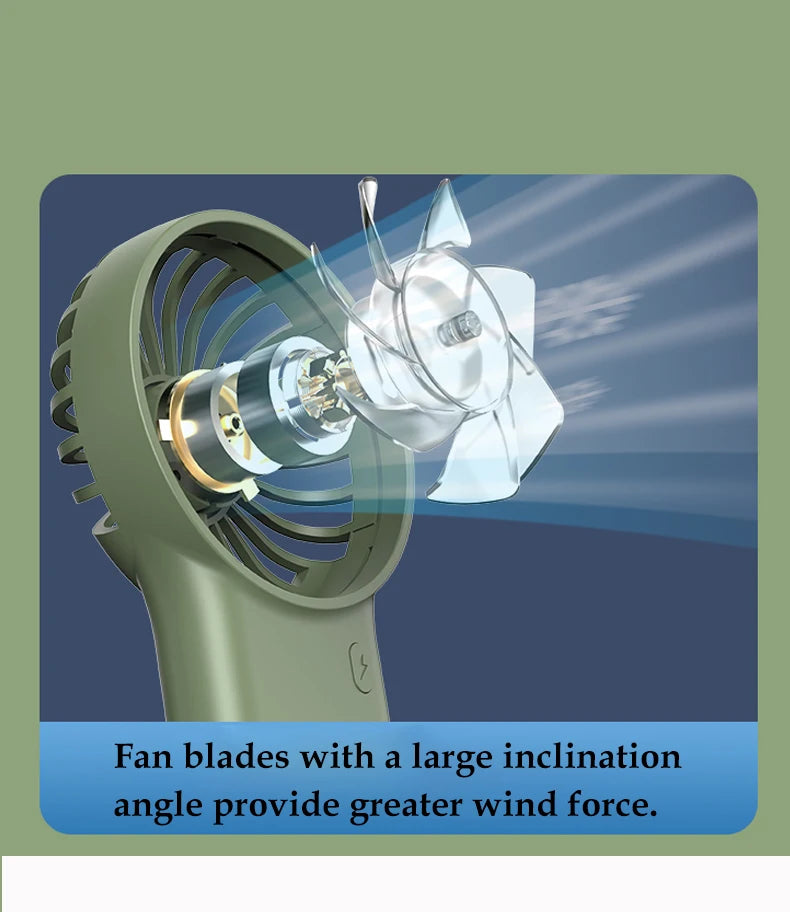 🌬️ Mini Portable USB Cooling Fan with Hook – Rechargeable & Powerful