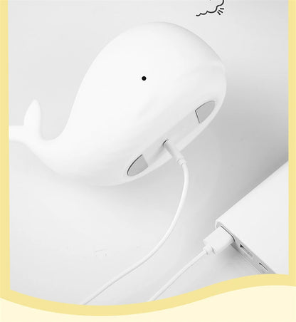 Whaleglow ™ Solas Oíche Silicone-Lampa míolta móra athluchtaithe 7-dhath do na páistí, naíolann & cois leapa
