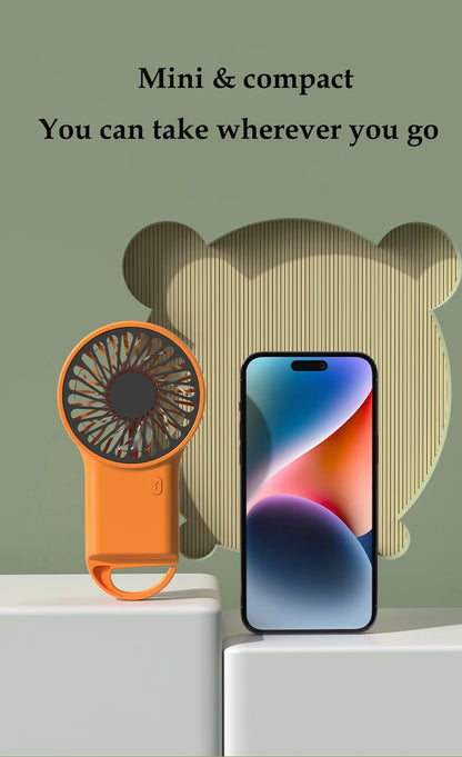 🌬️ Mini Portable USB Cooling Fan with Hook – Rechargeable & Powerful