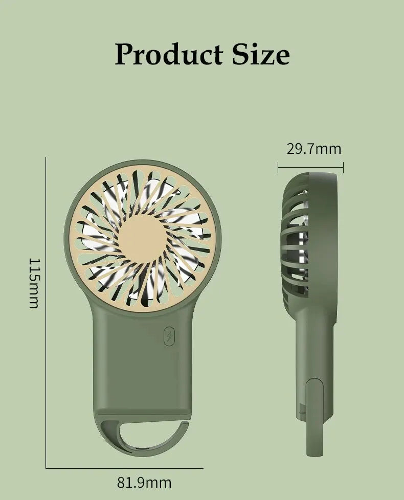 🌬️ Mini Portable USB Cooling Fan with Hook – Rechargeable & Powerful