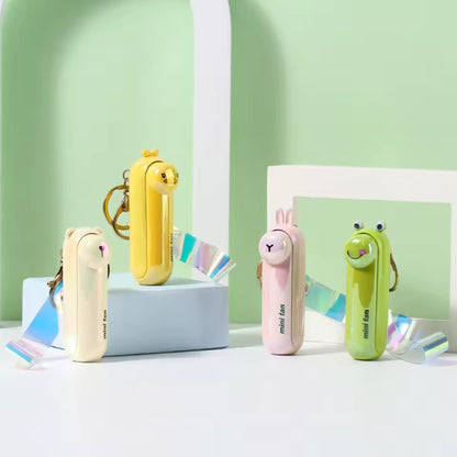lunvail™かわいいミニポータブルファン - 折りたたみ可能、USBリカルゲイ可能、3速