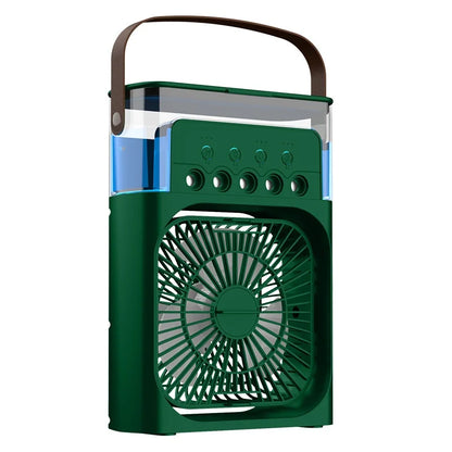 3-in-1 přenosný vzduchový chladič ventilátoru-LED noční světlo, zvlhčovač a USB poháněný mini AC