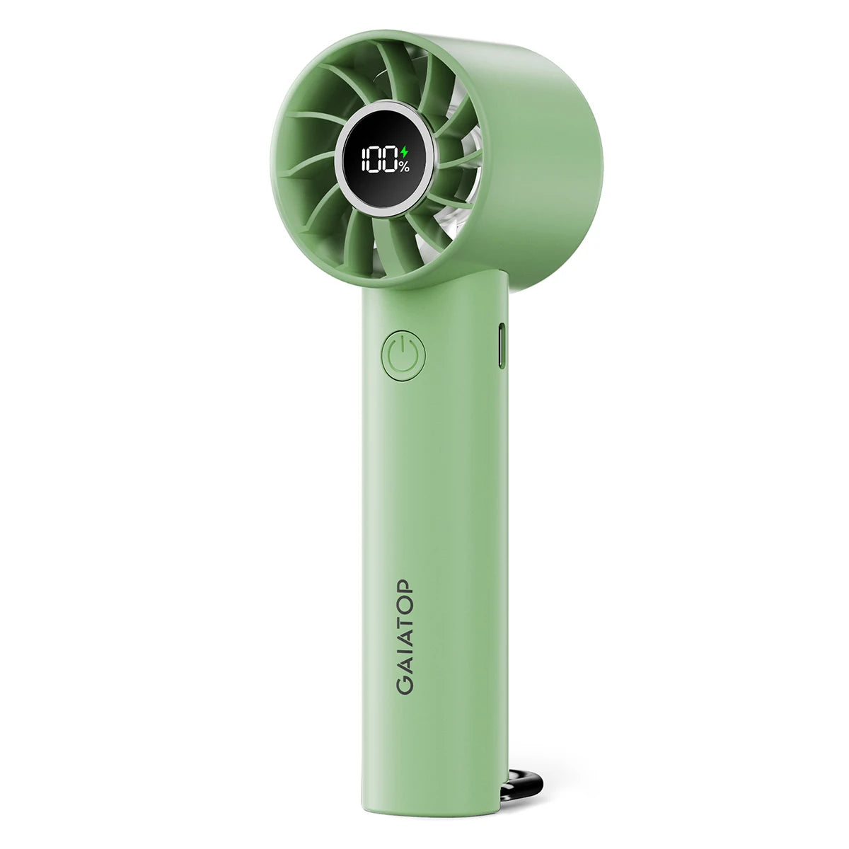 GAIATOP Portable Mini Fan with LED Display & Flashlight – 3 Speeds, USB Rechargeable, Handheld & Desktop Cooling