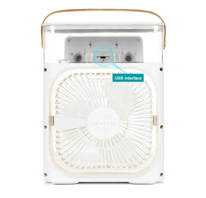 3-in-1 přenosný vzduchový chladič ventilátoru-LED noční světlo, zvlhčovač a USB poháněný mini AC