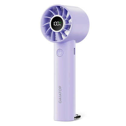 GAIATOP Portable Mini Fan with LED Display & Flashlight – 3 Speeds, USB Rechargeable, Handheld & Desktop Cooling