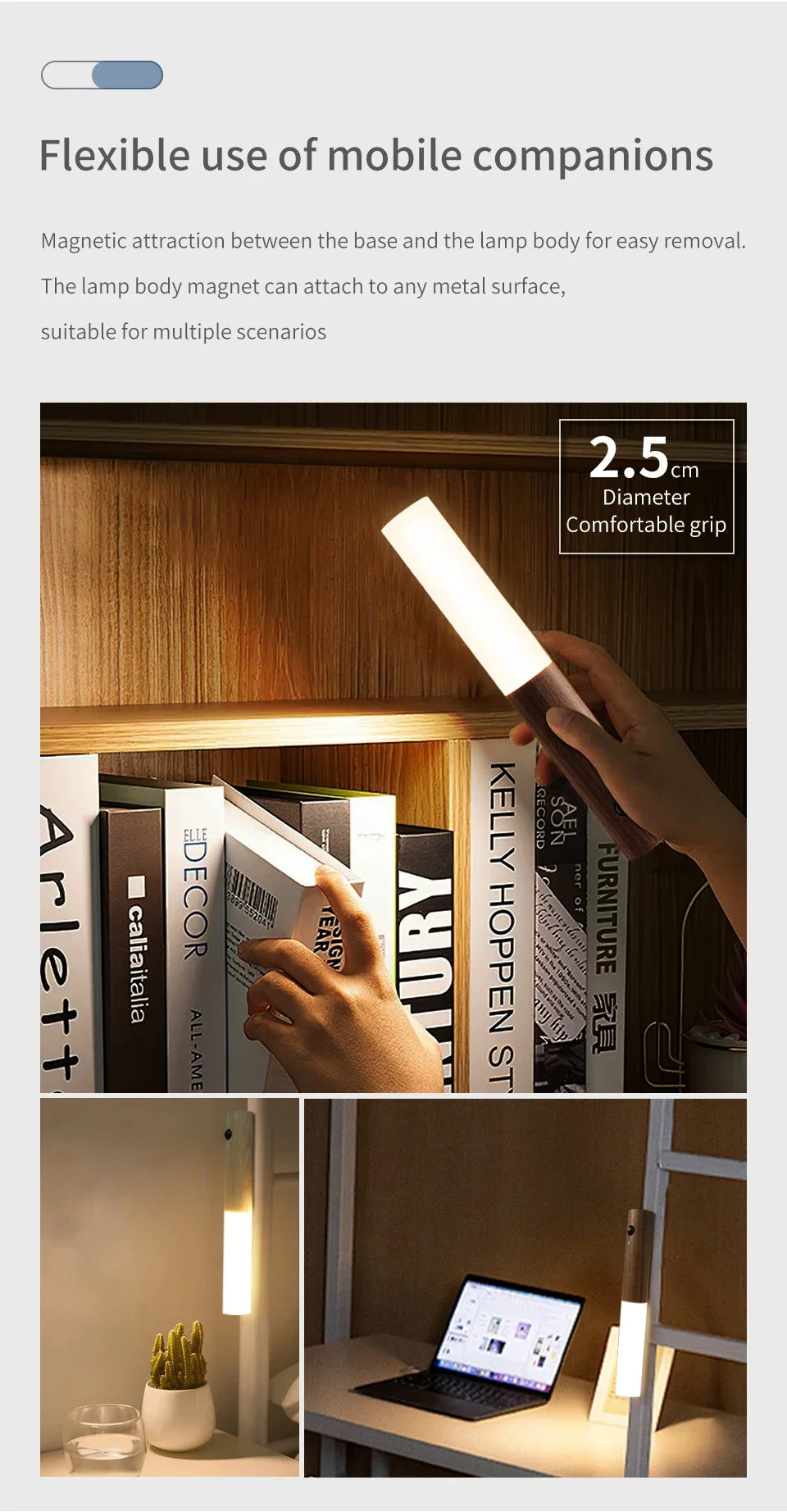 Lunvail ™ Prosor Moting LED Light Light Light Light - Ka taea te whakahoki, te maama, te maamaa ma te papa mo te whare moenga, nga papaahi me nga huarahi