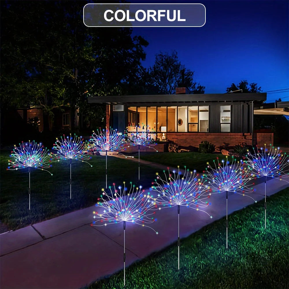 <tc>Lunvail</tc>™ Solárne ohňostroje – Vonkajšie vodeodolné záhradné kvetinové lampy s krytím IP65 (8 režimov svietenia, 90 – 200 LED diód)
