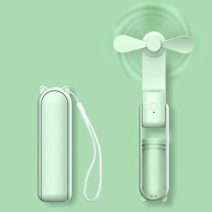 lunvail™ポータブルミニUSB充電式ハンドヘルドファン -  3速、折りたたみ式、旅行準備